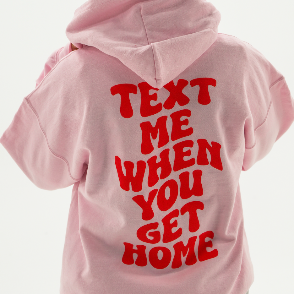 Text Me | Pink Hoodie