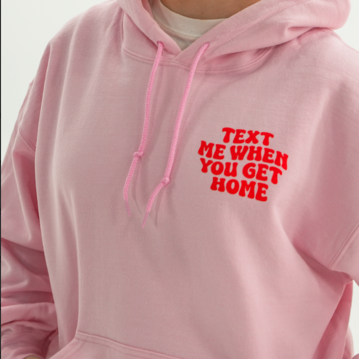 Text Me | Pink Hoodie